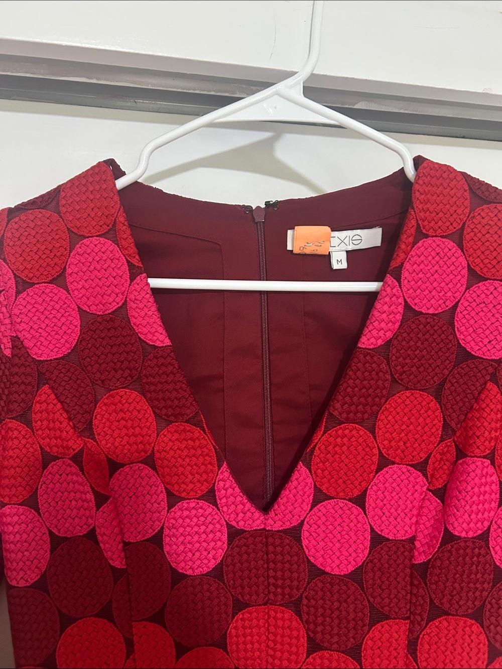 Alexis Red and Hot Pink Polka Dot Mini Dress - Picture 2 of 3